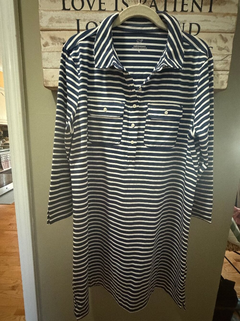 Women's Vineyard Vines Performance XL Dress (navy/white) striped